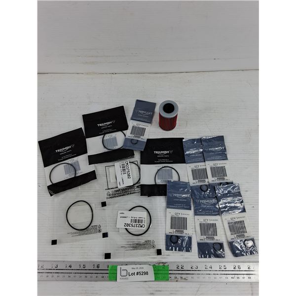 Oil Filter, Assorted Geniune Triump O Rings - New