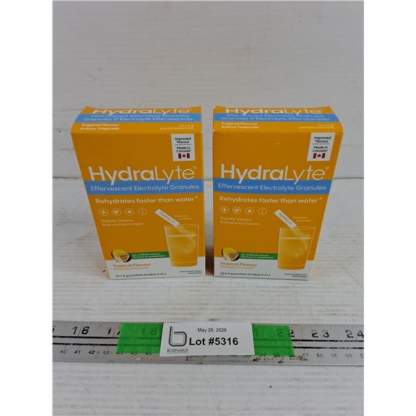HydraLyte Effervescent Electrolyte Granules - Tropical Flavour, Expires In 2028