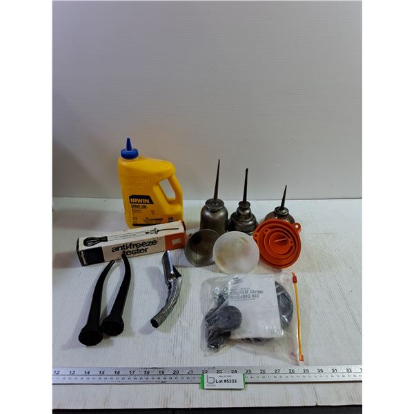 Funnels, Oil Cans, Marking Chalk - Cannot Ship