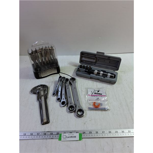 Wood Spade Bit Set, Wrench Set, HD Screwdriver Set, Caliper