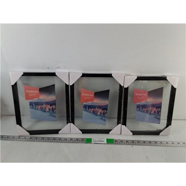 (3) Wooden Photo Frames 10.75" x 8.75"- Sealed