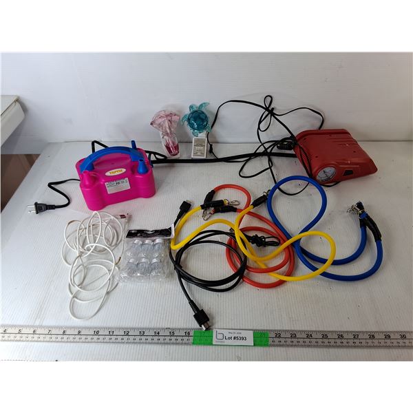 Electric Balloon Pump- Powers On, Portable Tire Inflator, Turtle Night Light, Misc. Cannot Ship
