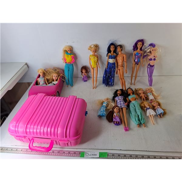 Barbie Dolls, Clothing, Convertible & Suitcase- Pickup Preferred