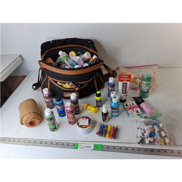 Roll of Burlap, Cat Style Playing Cards, Acrylic Paints- Varying Levels of Fullness- Cannot Ship