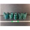 Image 1 : (12) Blue Glass Insulators- Hemingray & Brookfield. Multiple Cracked