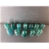 Image 2 : (12) Blue Glass Insulators- Hemingray & Brookfield. Multiple Cracked