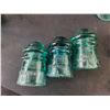 Image 4 : (12) Blue Glass Insulators- Hemingray & Brookfield. Multiple Cracked