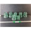 Image 1 : (7) Green Dominion Glass Insulators- Multiple Cracked