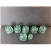 Image 2 : (7) Green Dominion Glass Insulators- Multiple Cracked