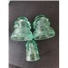 Image 4 : (7) Green Dominion Glass Insulators- Multiple Cracked