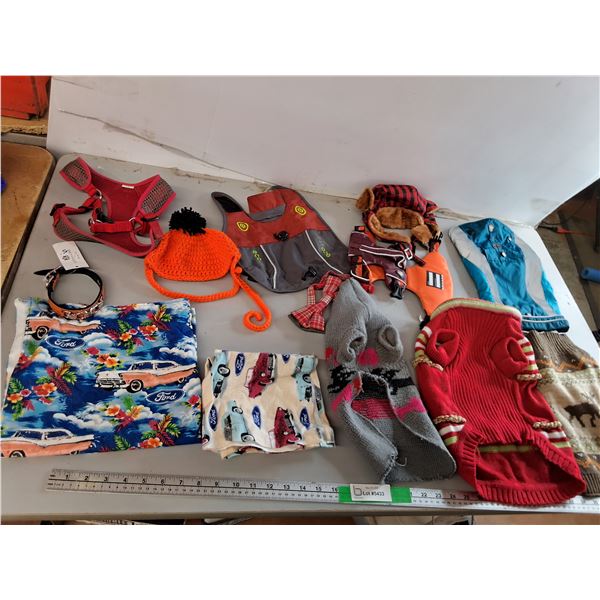 Mostly Small/Med. Dog Clothing- Sweaters, Vests, Collar, Misc.