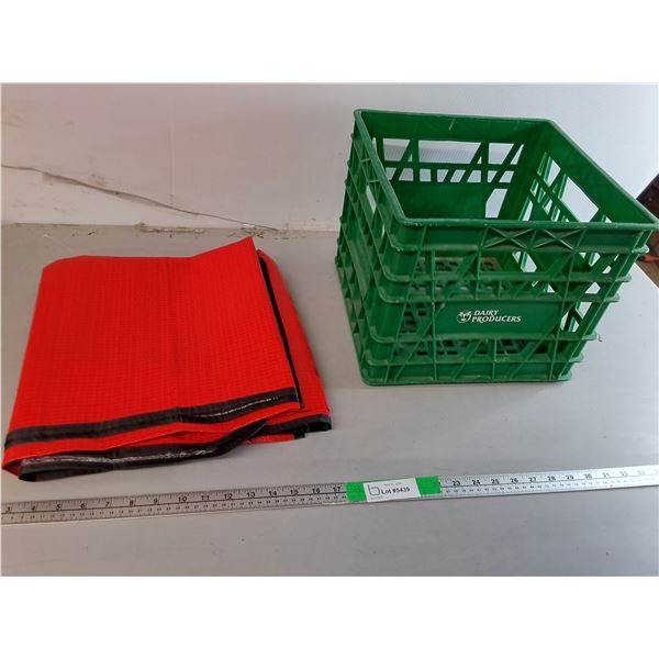 Emergency Blanket Approx. 82" x 56" & Plastic Milk Crate 13" x 11"- Cannot Ship