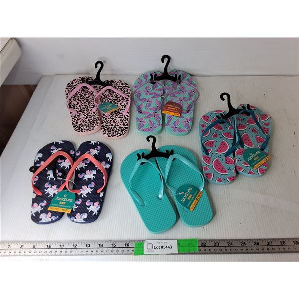 (5) Pairs of Mostly Children's Flip Flops, Up to Size 5/6, New
