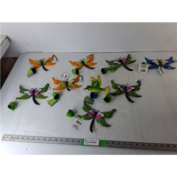 (8) Dragonfly Style WInd Chimes- Hummingbird Req. Repair
