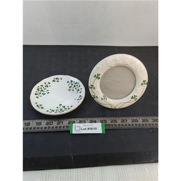 Irish China (Duchess Saucer & Belleek Photo Frame)