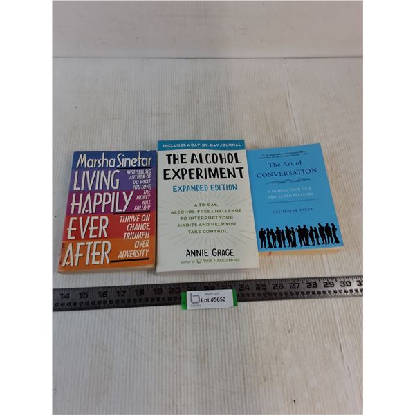 (3) Self Improvement Books (Living Happily Ever After, The Alcohol Experiment, Art of Conversation)