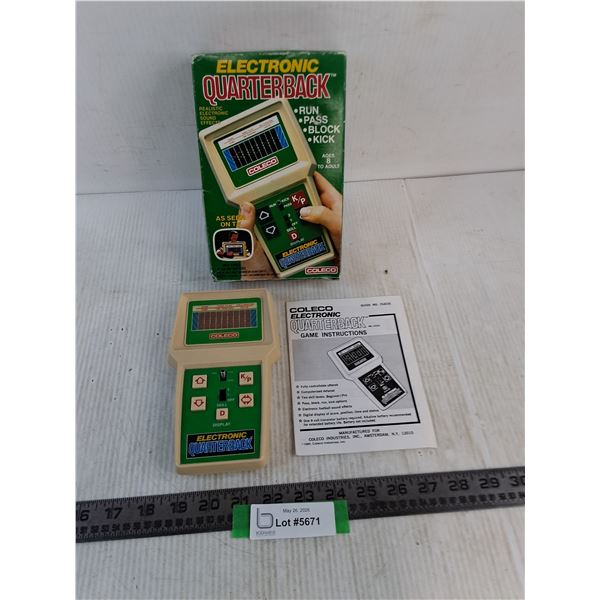 Coleco Handheld Electronic QB Game - Needs Batteries