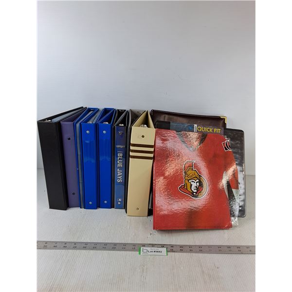 Assorted Binders (13), Hockey Card Pages - Cannot Ship