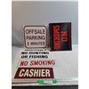Image 1 : (5) Signs (4) Metal  and (1) Laminated, largest 14x11"