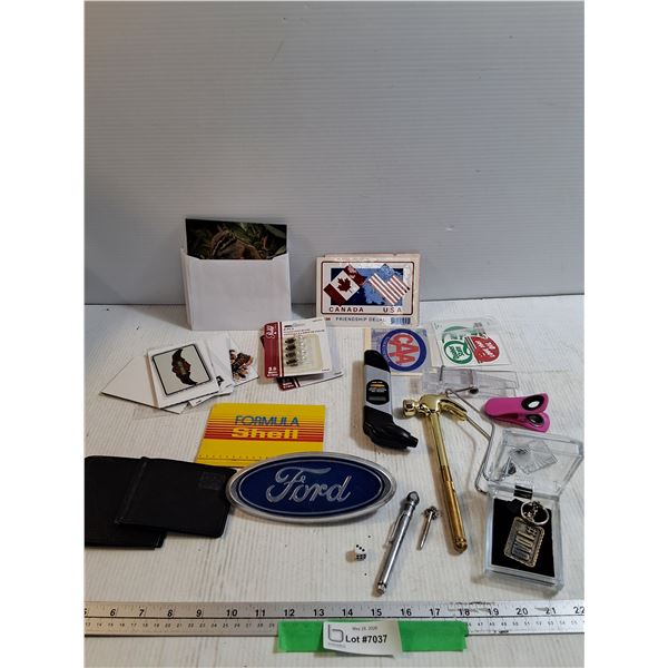 Misc Items, Wallets, Flashlight Bulbs, Decals Tools, Ford Grill Badge