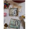 Image 3 : Misc items, Pins, Keychains, Craft Materials, Ceramic cat, Torn $ bills