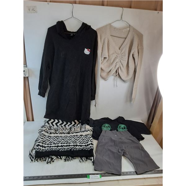 Hello Kitty XL Sweater Dress, Narrow Throw Blanket, Small Crop Tops, Active Shorts