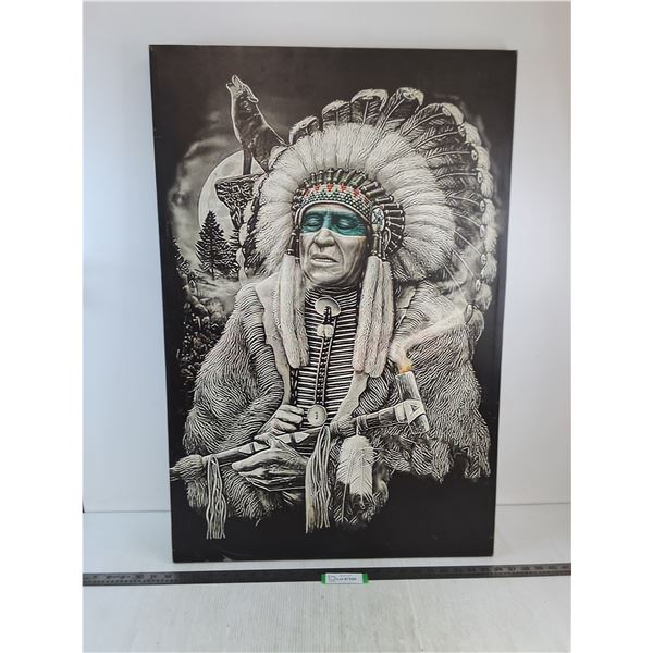* Canvas 3' x 2' Wall Poster of Indigenous Chief - Cannot Ship