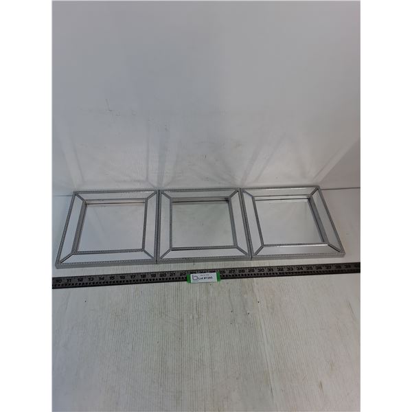 (3) 10" x 10" Framed Mirrors