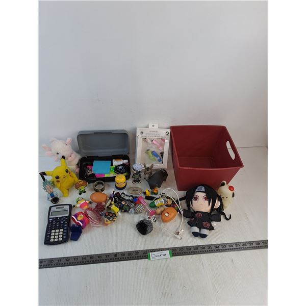 Assorted Toys, Solar Scientific Calculator, Tote, Misc.