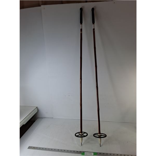(2) Wooden Ski Poles 47"- Can't Ship