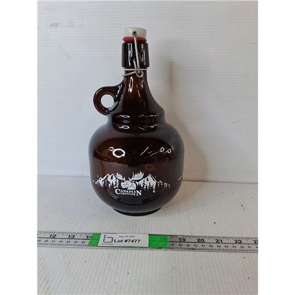Glass Canadian Beer Growler 11"