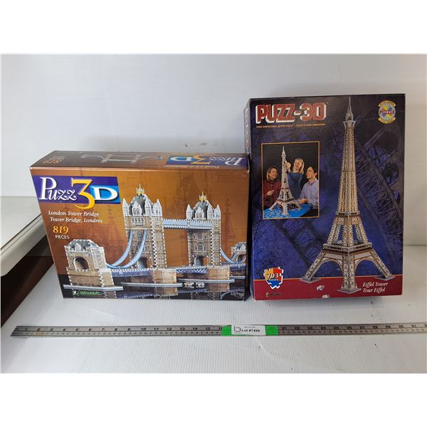 Eiffel Tower & London Tower Bridge 3D Puzzles