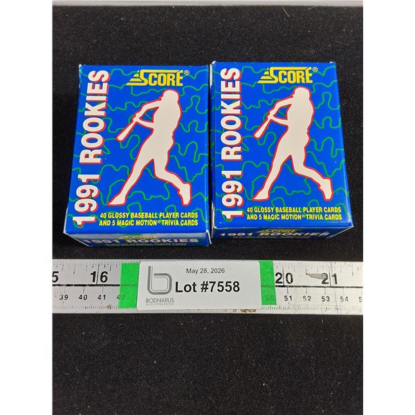 (2) boxes of 1991 Score MLB Rookies
