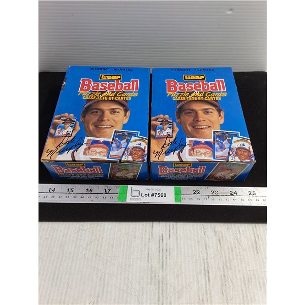 (2) Boxes of Leaf MLB Player Puzzle and Cards-36 Unopened Packages Per Box