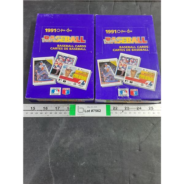 (2) Boxes of 1991 O-Pee-Chee Premier Baseball Cards-36 Pkgs. Per Box