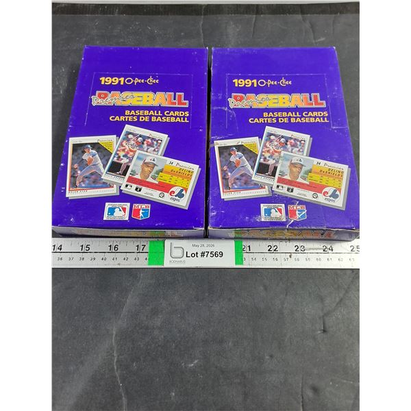 (2) Boxes of 1991 O-Pee-Chee Premier Baseball Cards-36 Pkgs. Per Box