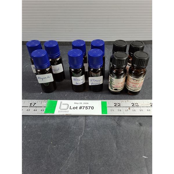 (11) Bottles of Essential Oils-(3) Myrrh,(4) Heaven on Earth,(4) Strawberry