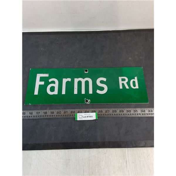 Aluminum "Farms Rd" Road Sign - 18" x 6"