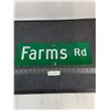 Image 1 : Aluminum "Farms Rd" Road Sign - 18" x 6"