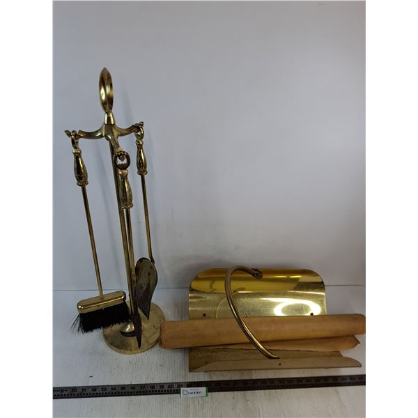 5-Piece Fireplace Utensil Set w/Paper Roll