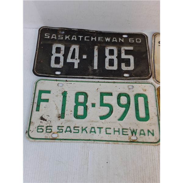 (7) Saskatchewan License Plates from 1960-67