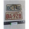 Image 1 : (2) Saskatchewan Motorcycle License Plates from 1975 & 1976