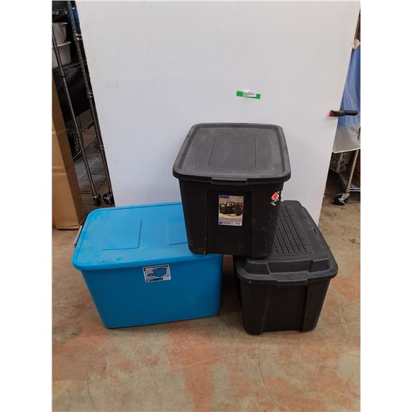 *(3) Plastic Storage Totes w/Lids, PICKUP ONLY