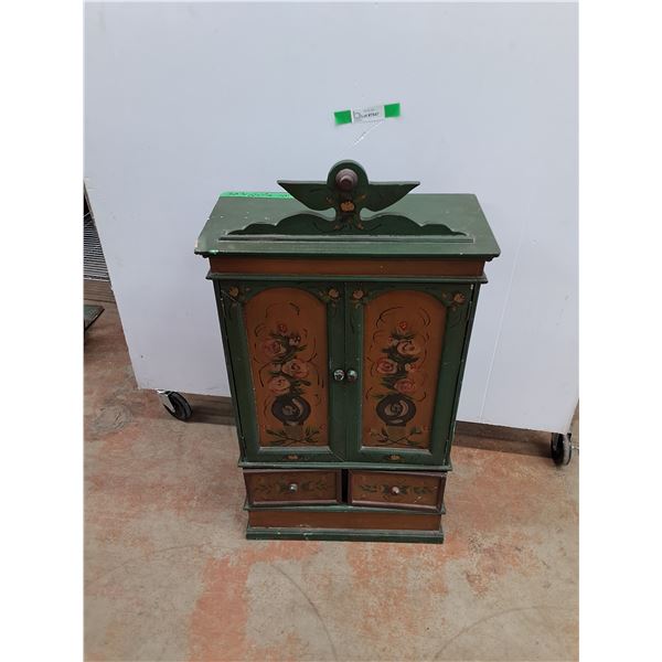 *Vintage Hand Painted Wood Cabinet - PICKUP ONLY