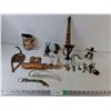 Image 1 : Assorted Indigenous Themed Keychains, Ceramic Pitcher w/ Indigenous Symbols, & Animal Stautes