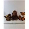 Image 1 : (3) Stuffies - Moose, Buffalo, Fox