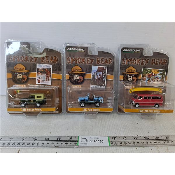 (3) Smokey Bear Vehicles- NIB