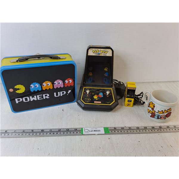 Metal Pac Man Lunch Box, Pac Man Game- AS IS, Pac MAn Mug