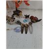 Image 4 : Porcelain Figurine-Yellow Finch,(2) Tree Decor,Several Small Animal Figurines,Snap Hair Clips