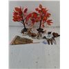Image 6 : Porcelain Figurine-Yellow Finch,(2) Tree Decor,Several Small Animal Figurines,Snap Hair Clips